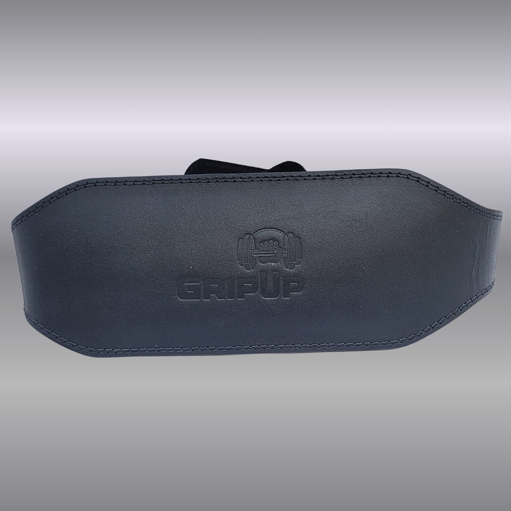6" premium cowhide power belt custom branding detail — IRATHON private label