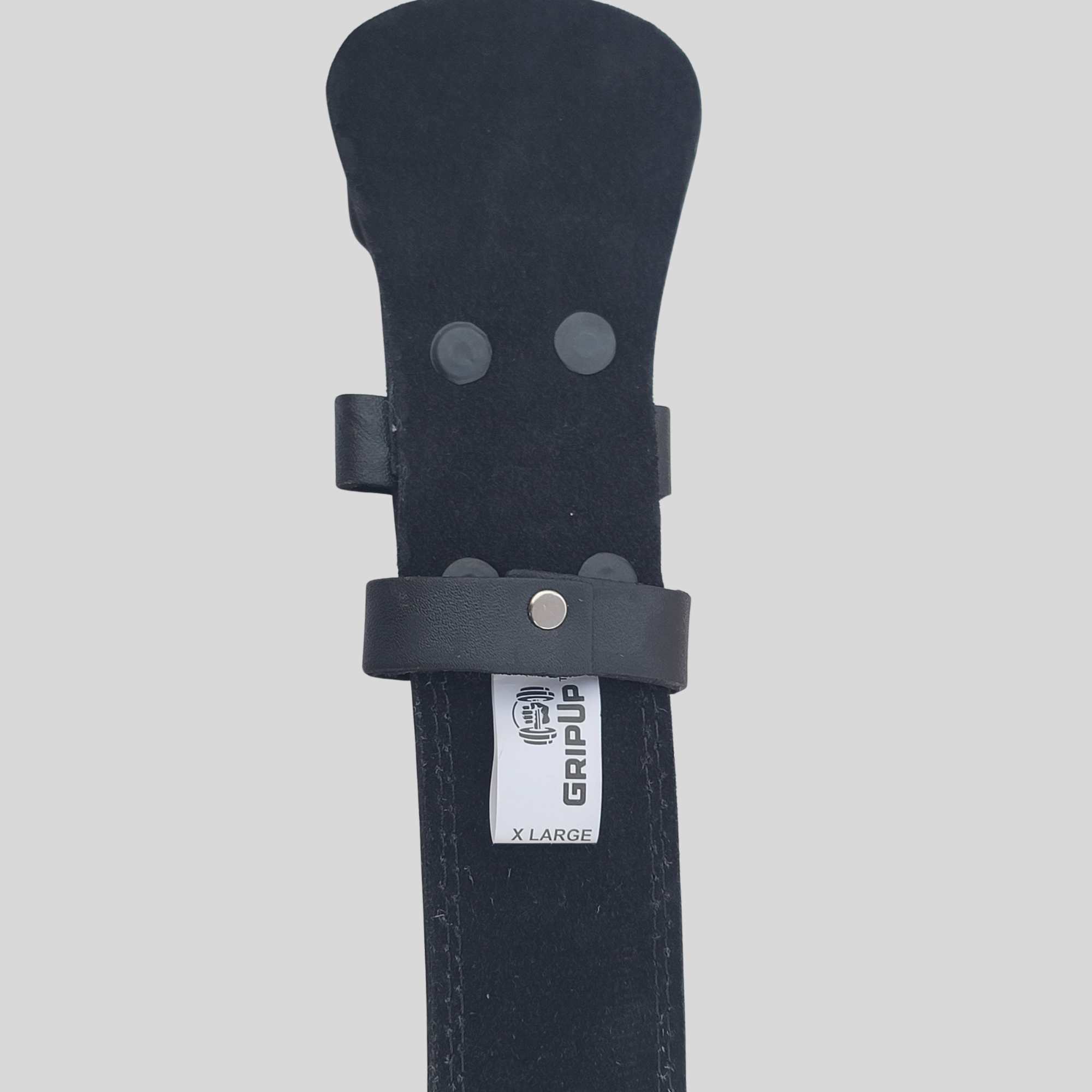 6" premium cowhide power belt custom branding detail — IRATHON private label