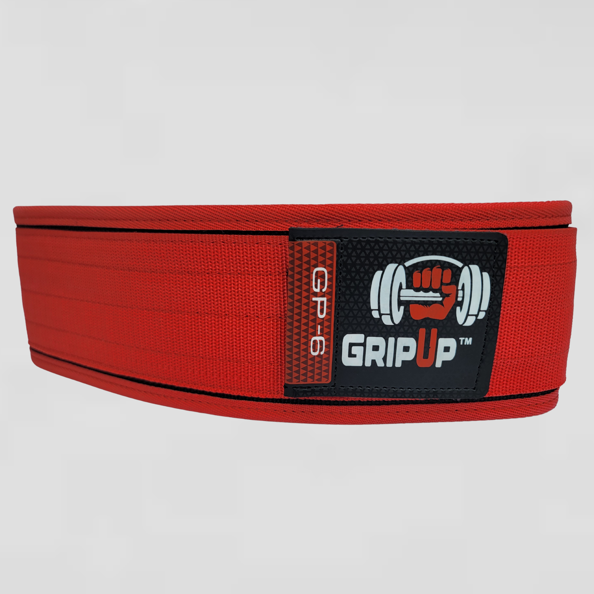 quick-lock nylon weightlifting belt custom branding detail — IRATHON private label