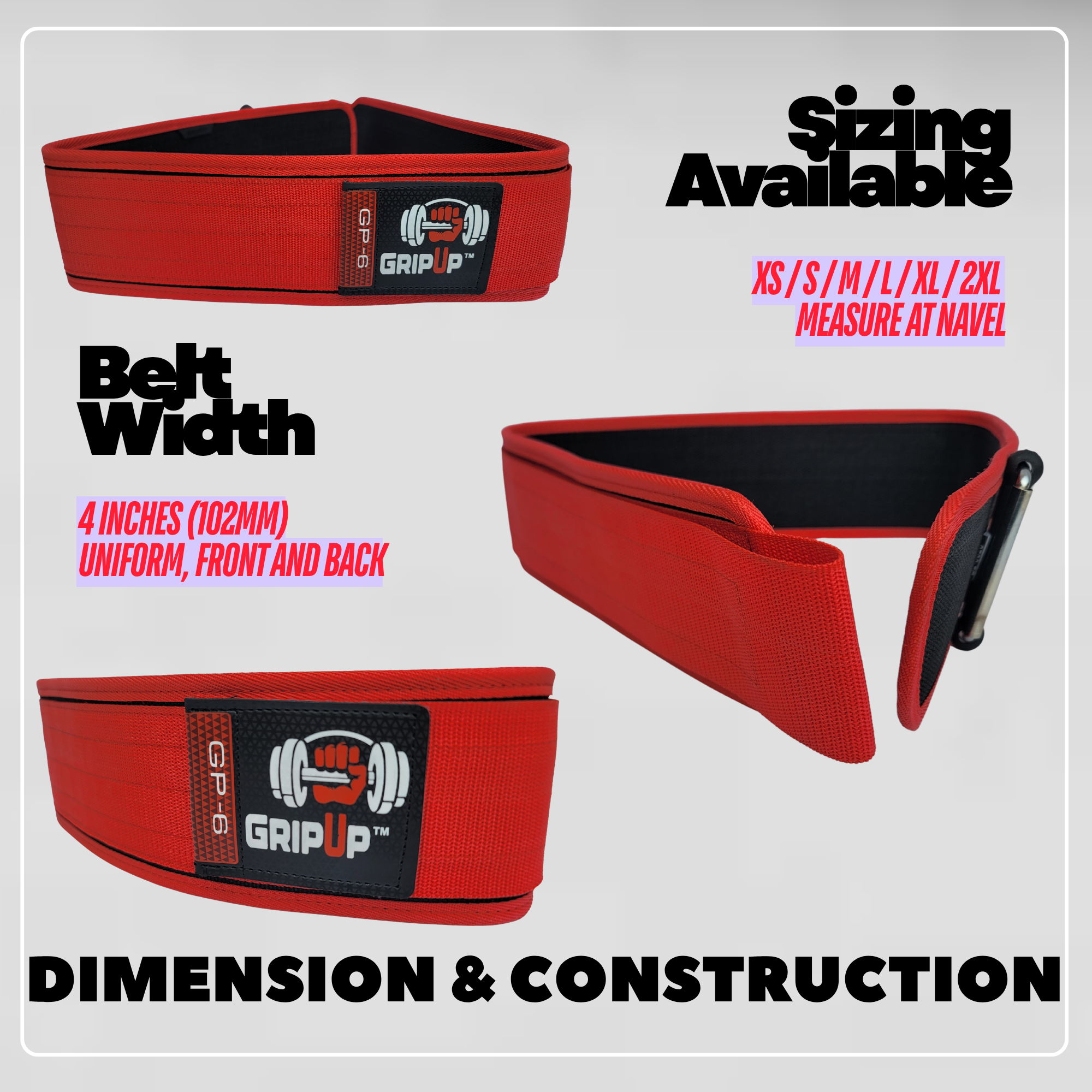 quick-lock nylon weightlifting belt custom branding detail — IRATHON private label